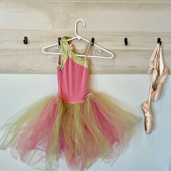 Costume Gallery ballet tutu pink/green/floral, recital costume, size CM - Picture 2 of 6